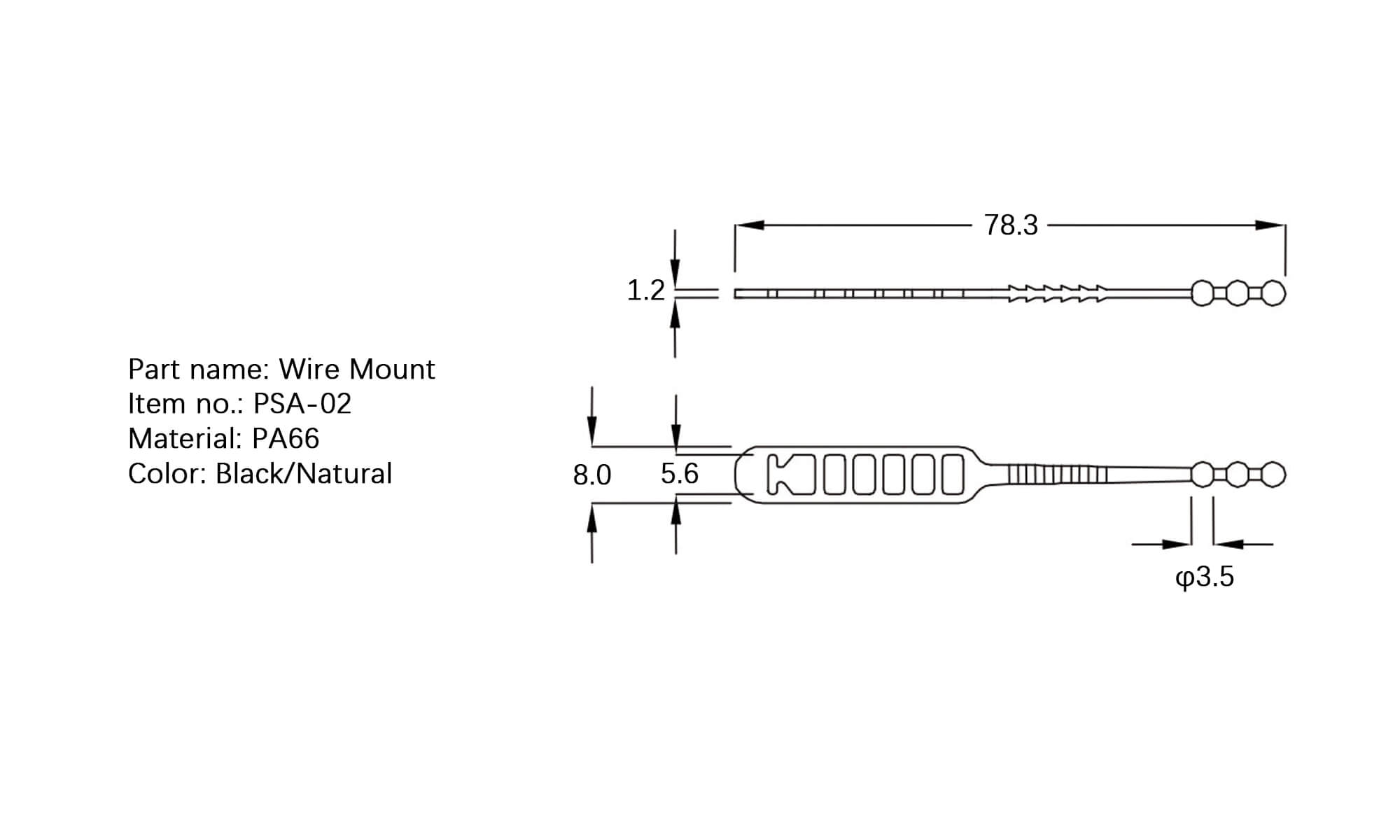 Plastic Wire Mount PSA-02